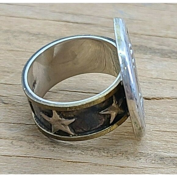 Mars & Valentine Sterling Silver Lighthouse Ring Size 8/8.5 Stars - Picture 4 of 6